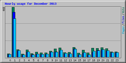 Hourly usage for December 2013