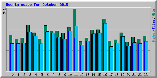 Hourly usage for October 2015