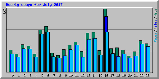Hourly usage for July 2017