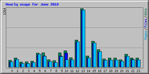 Hourly usage for June 2018